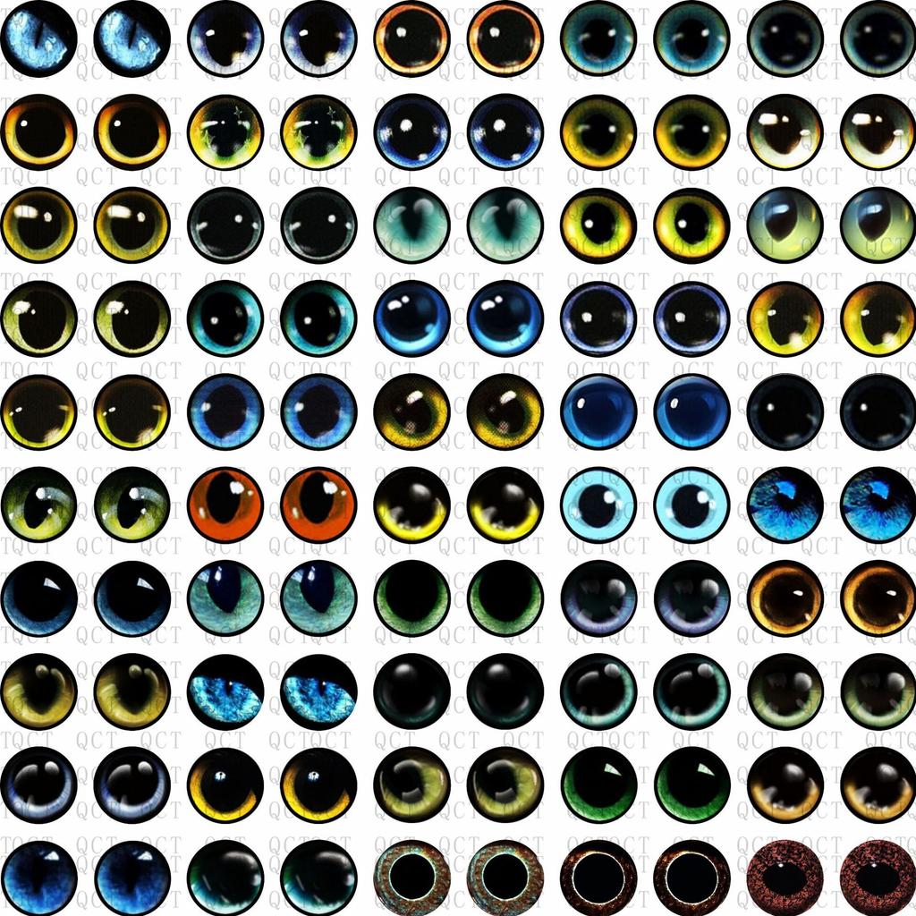 50Pcs 681012Mm Doll Glass Eye Round Dragon Cat Eyes In Pairs Flatback Cabochons Decoration Keychain Diy Accessories