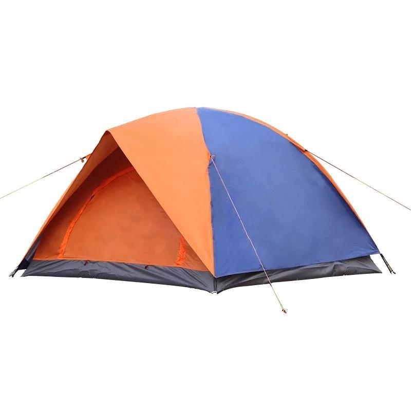3-4 Person Double Layer Camping Tent With Dual Doors UV Protection Rainproof Outdoor Shelter Hiking Backyard Use
