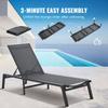 Chaise Lounge Chair Outdoor Patio Lounge Chair Adjustable 5-Position 2 pcs