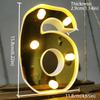 Gold 16CM Letters Lights Creative Mirror-Shaped Golden Numbers Led Lights Battery Powered Luminous Atmosphere Lamp