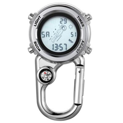 JEWELRYWE Watch Carabiner Nurse Watch Digital Display Unisex Simple Watch Keychain Bag Pocket Pocket Watch