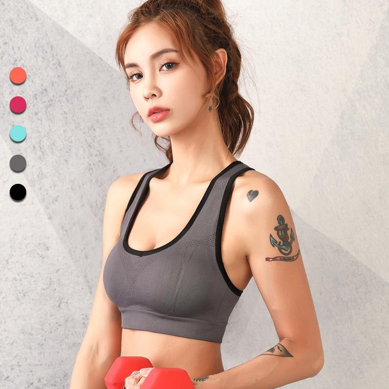Fattened large-size hollow vest type exercise Spring and Autumn Yoga running high-intensity shock-proof exercise text