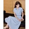 Demana Summer A-Line Lapel Shirt Dress