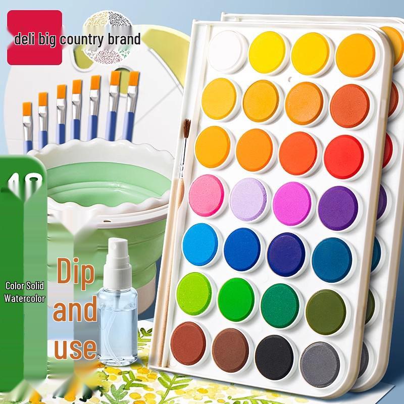 

Deli 36/48 Color Watercolor Paint Set for Beginners - Professional Art Tools