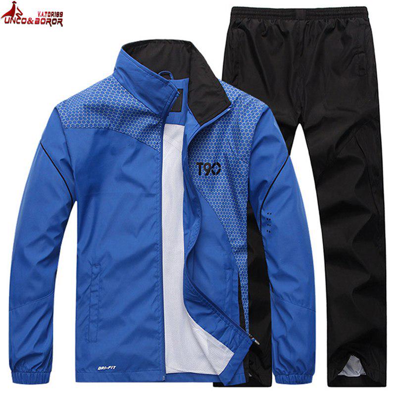 

Брендовый мужской спортивный костюм, костюм из двух предметов, толстовка + спортивные штаны, повседневный спортивный спортивный костюм для тренировок, мужской комплект XXXL