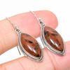Natural Mahogany Obsidian Gemstone 925 Solid Sterling Silver Earring 1.50" A1G20