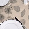 Nappe ronde - EDEN - Feuillys - Ø 160 cm - PVC imperméable - Motif feuilles lin