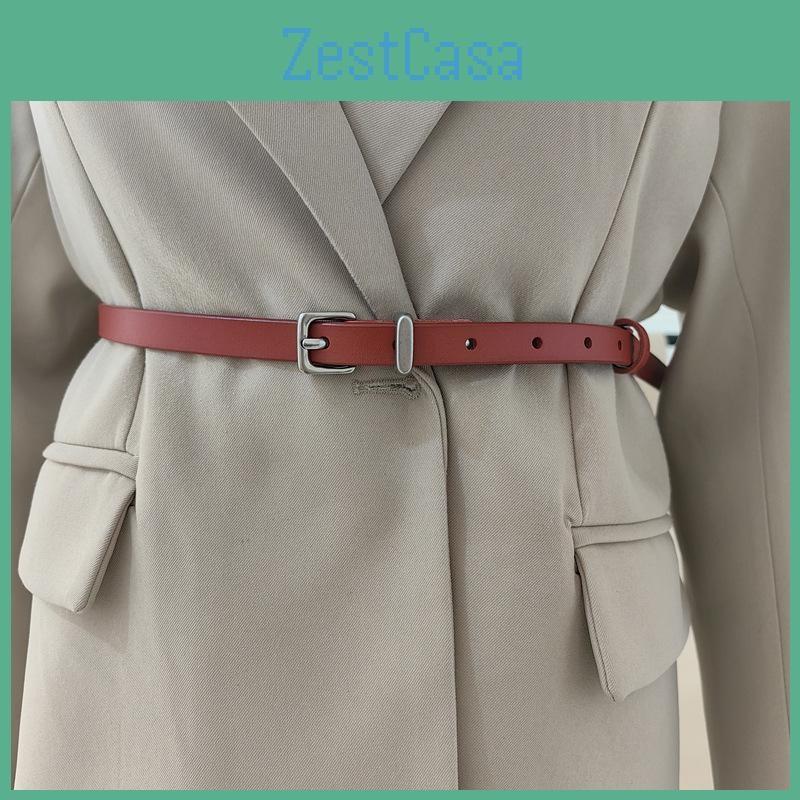Leather Slim Genuine Belt Women With Alloy Pin Closure For Fashionable Daily Use