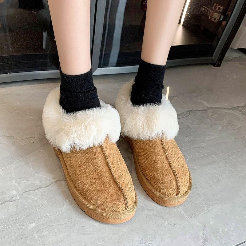 Winterliche Damen-Schneestiefel mit runder Zehenpartie und Fleecefutter, hohe Qualität, Mode 2025, Damenschuhe, neuartig, bequem und elegant, Stiefeletten