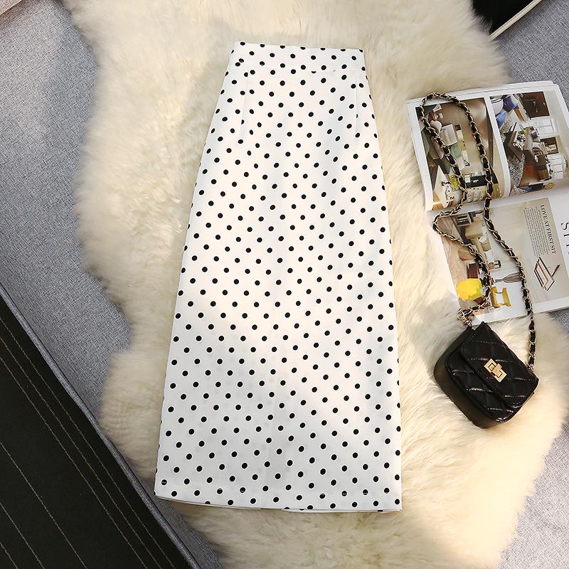 2026 Damen High-Waist A-Linien Polka Dot Midi-Rock mit Schlitz - Neuer Sommer-Artikel