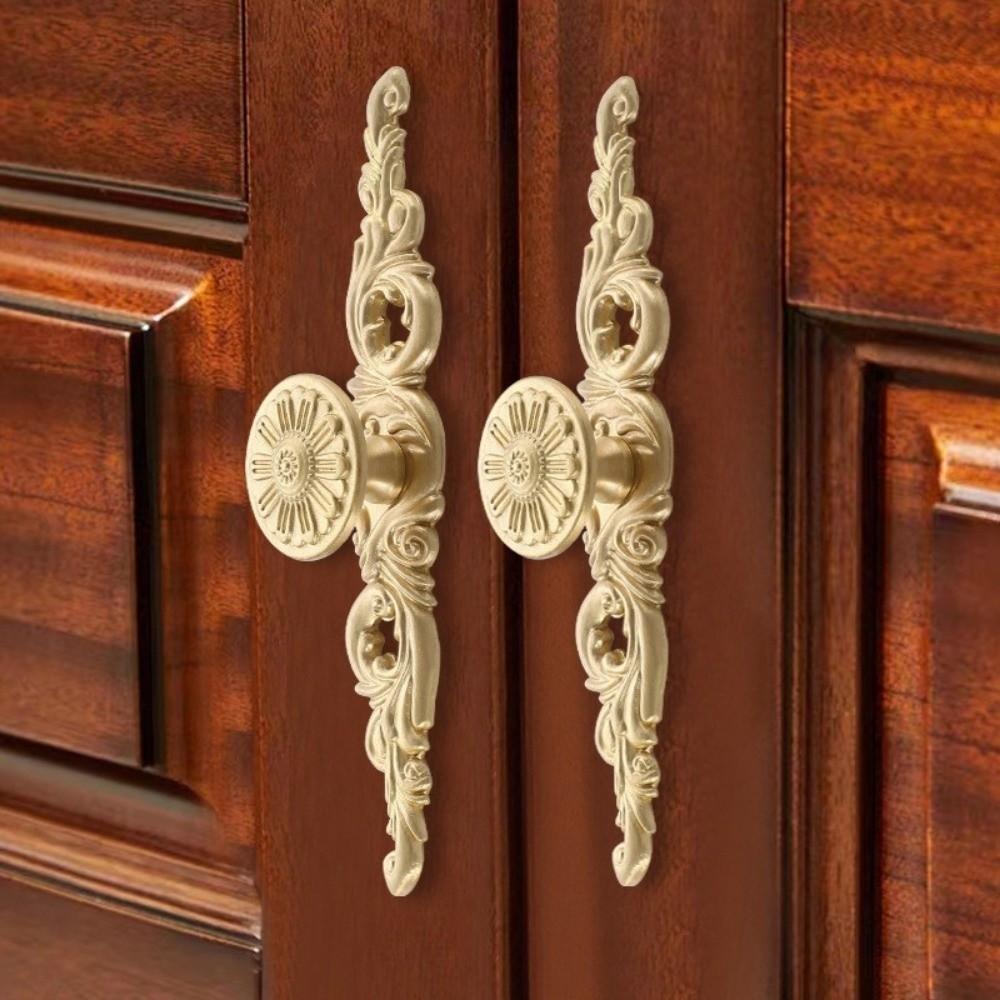 Nordic Solid Brass Cabinet Handle Hardware with Matching Screws Door Handle Furniture Knob Wardrobe