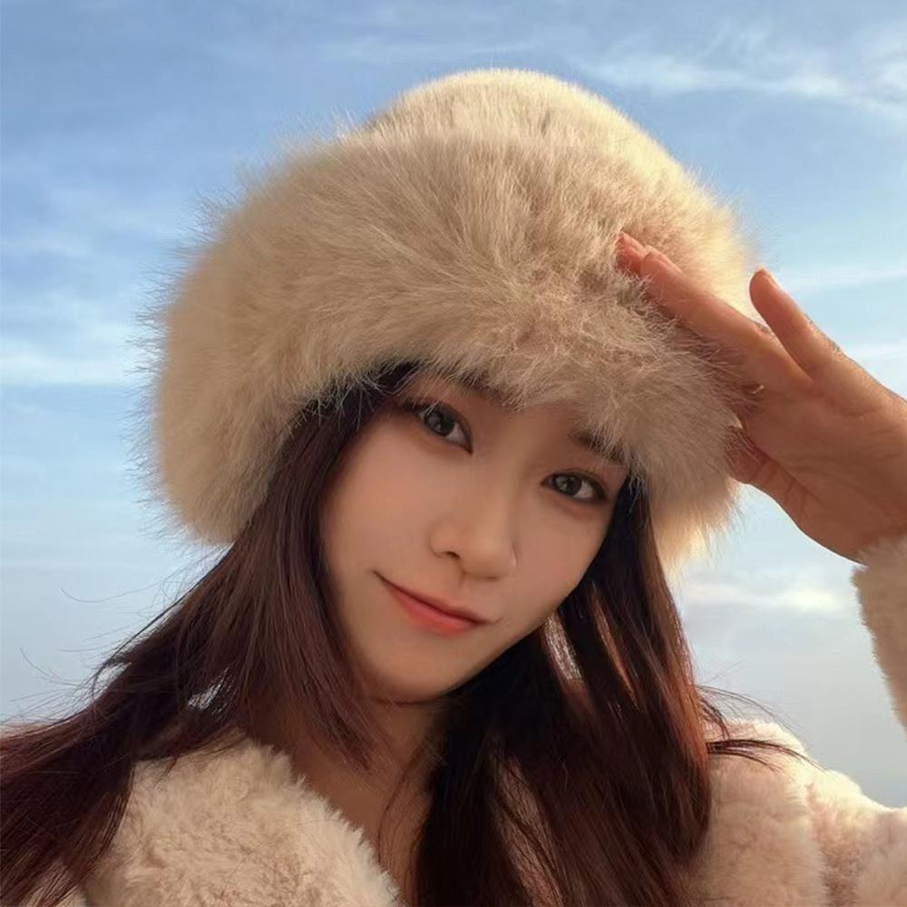 Winter Warme Plüsch Fischermütze Süße Mädchen Nordostmütze Gepolsterte Und Verdickte Kalte Mongoleimütze Show Face Weibliche Mütze