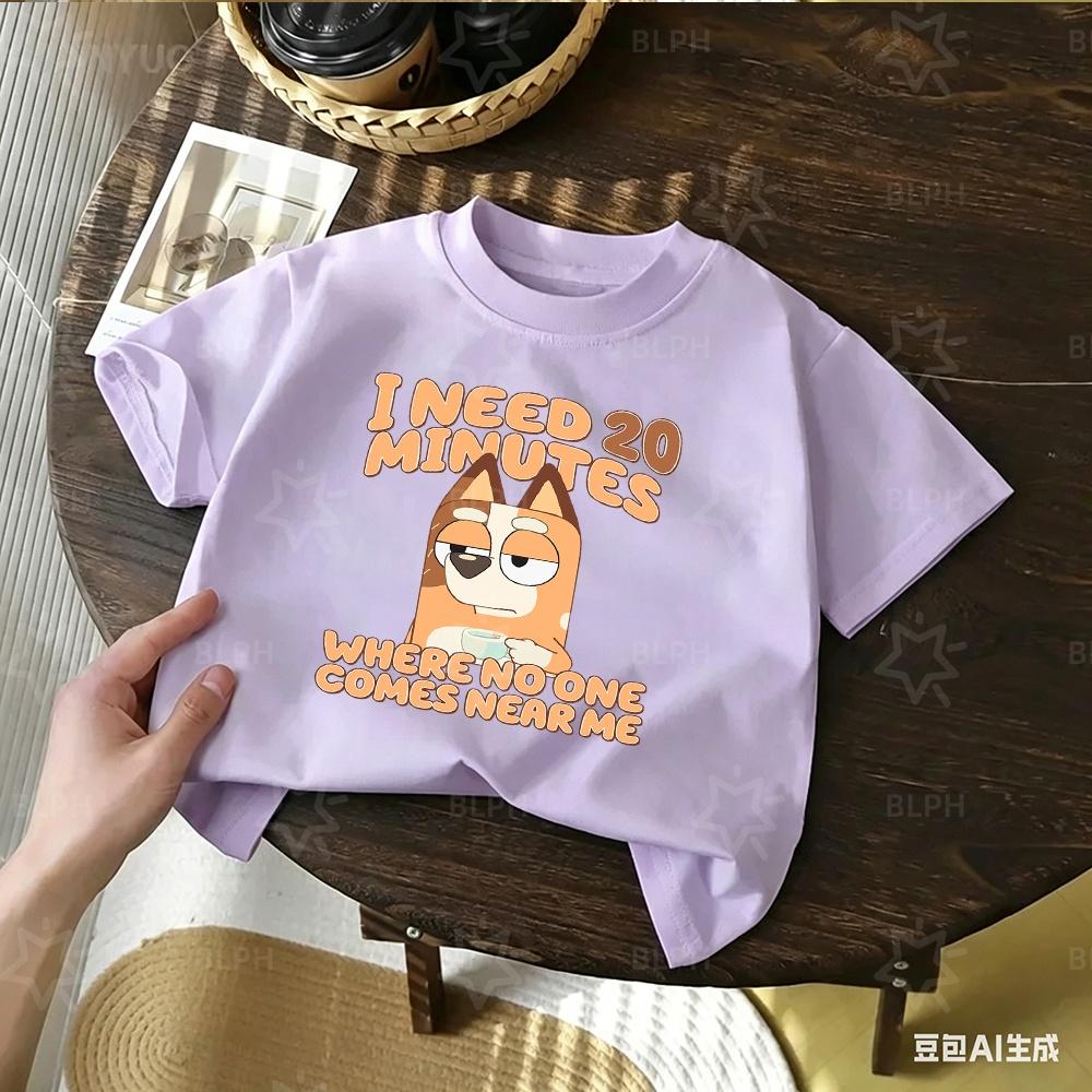 Kids Cute Honey Bluey Printed T Shirt Casual Soft Short Sleeve Tees for Boys Girls Cartoon Comfortable Summer Tops Est 2018
