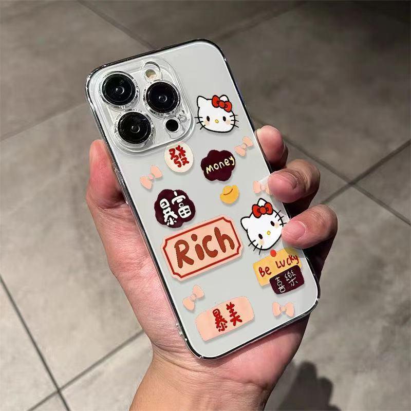 

KT Cat Stylish Transparent Phone Case for iPhone 17 Pro Max & Other Models iPhone XS Max