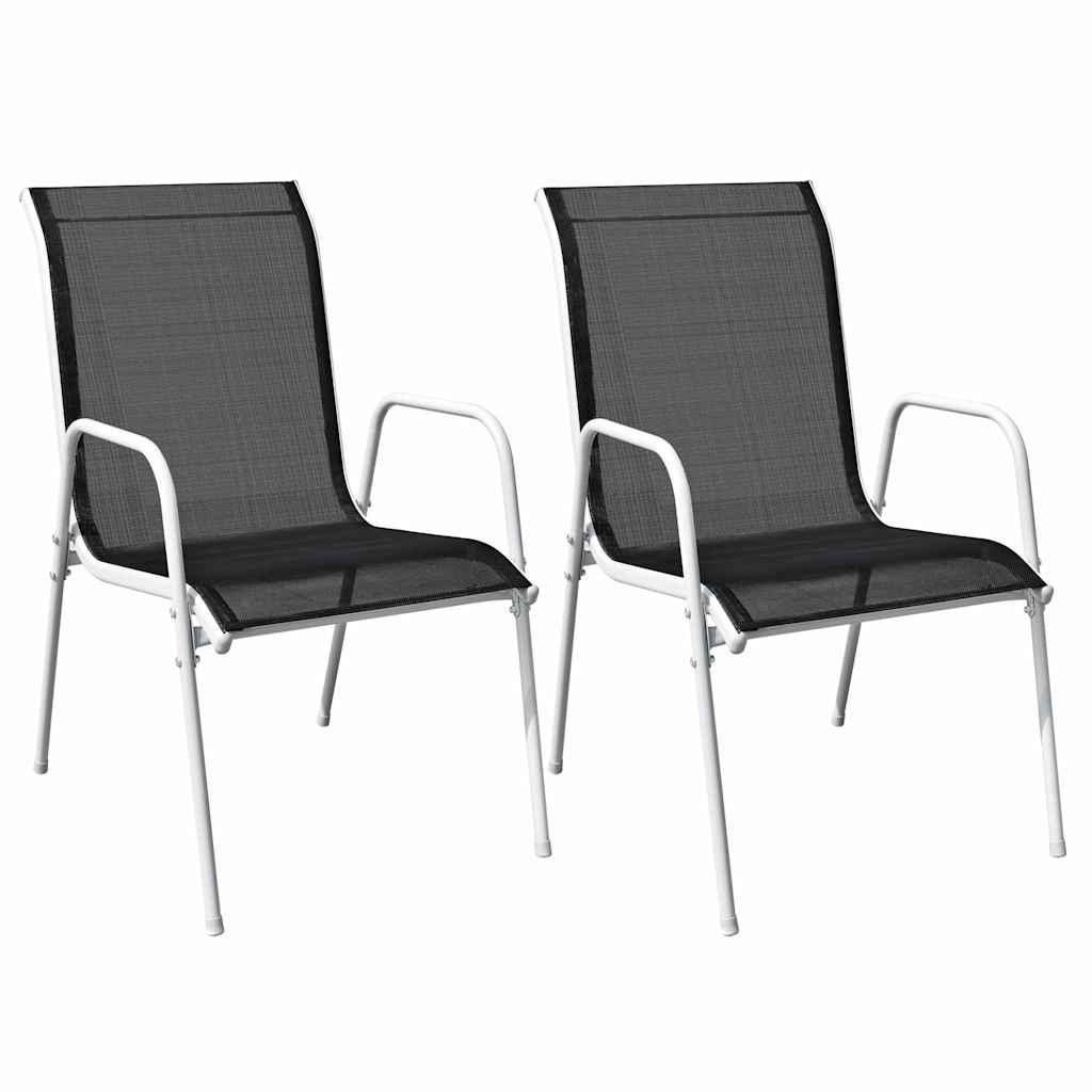 vidaXL 3-tlg. Bistro-Set Stahl Schwarz