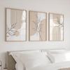 Stampe Murali Neutre per Arredamento Casa Moderno Minimalista, Poster di Piante Bohemien, Poster Decorativo Regalo per Soggiorno Camera da Letto Beige Giapponese