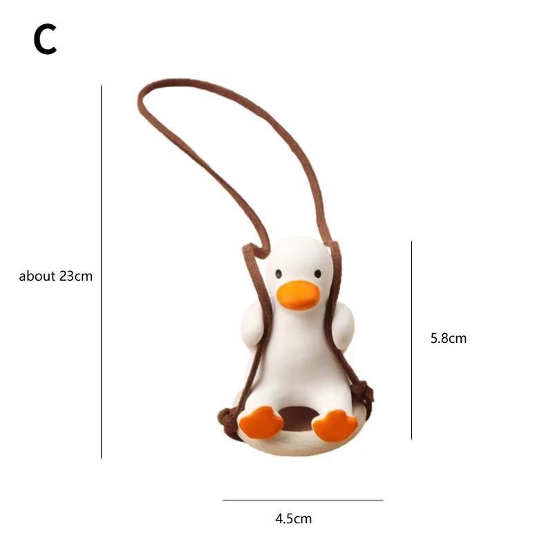 Cute Car Accessorie Duck Pendant Auto Rearview Mirror Ornaments Birthday Gift Couple Accessorie Car Fragrance