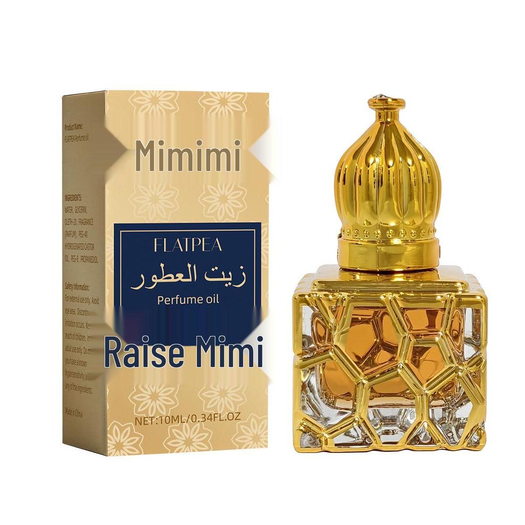 Arabic Gold-Plated Carved Glass Rollerball Perfume - Alcohol-Free, Portable Fruit Fragrance
