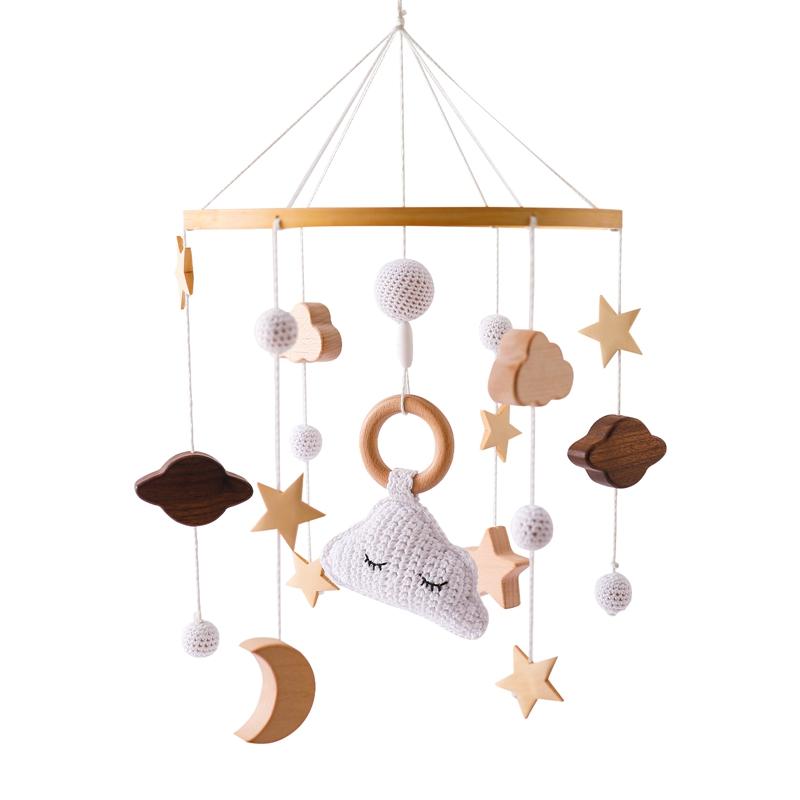 For Baby Rattle Toy 0-12 Months Wooden Mobile On The Bed Wborn Music Box Bed Bell Hanging Toys Holder Bracket Infant Crib Boy Toys