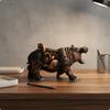 Mechanical Rhino Figurine Resin Steampunk Statue Collectible Industrial Animal Model for Men,