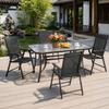 Top-Rated Outdoor Folding Table and Chairs Set with Umbrella - Casual Teslin Chairs for Balcony and Courtyard