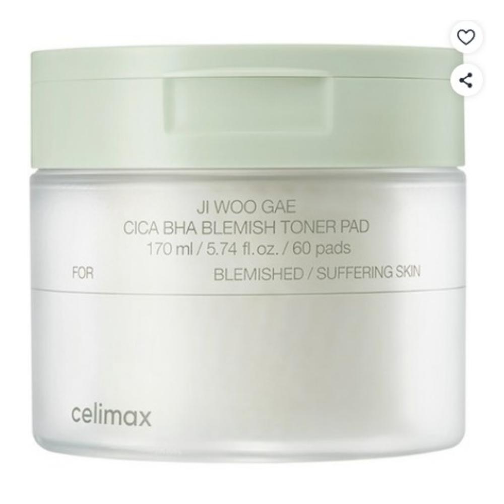 Cellimax Eraser Cica BHA Blemish Toner Pad Soothing Exfoliating Face Pad 170ml / 60 Pads