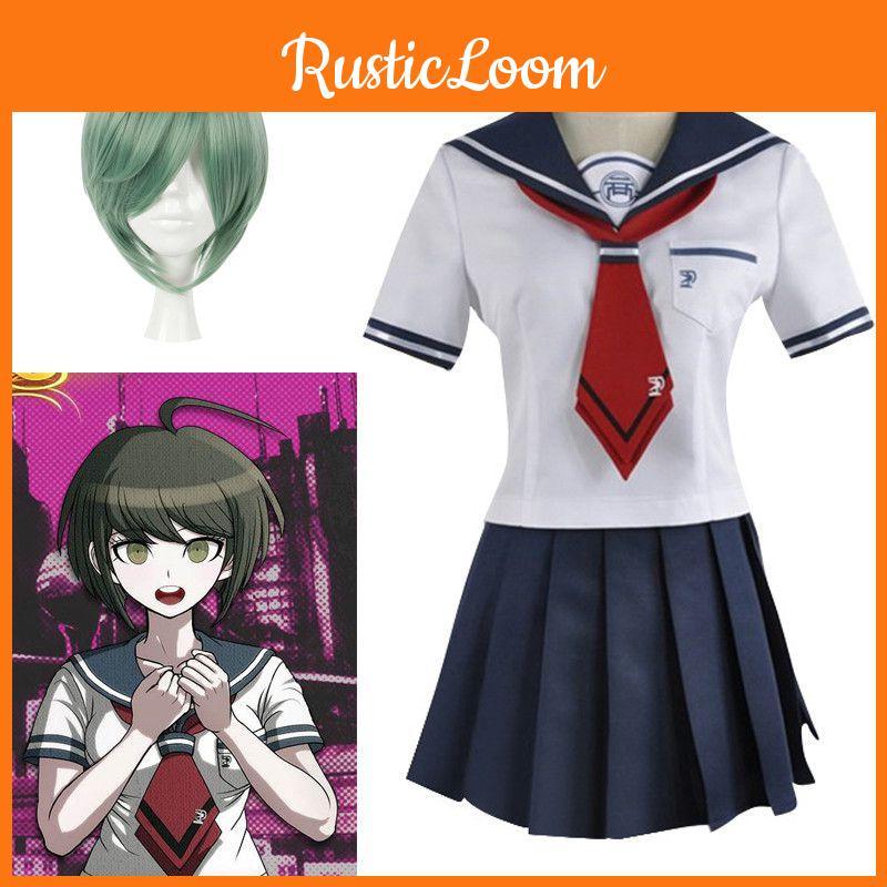 Danganronpa Another Episode Naegi Komaru Elegant White And Navy Blue Uniform Skirt Cosplay Costume With Sock