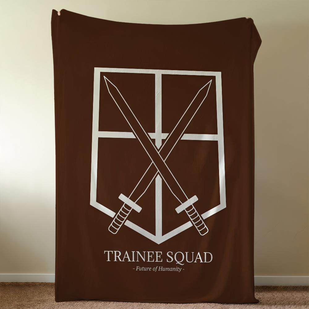 A-AttackS-ES O-OnS Titan Survey Corps Blanket Throw Super Cosy Plush Living Room Sofa Couch Childish Birthday Gifts