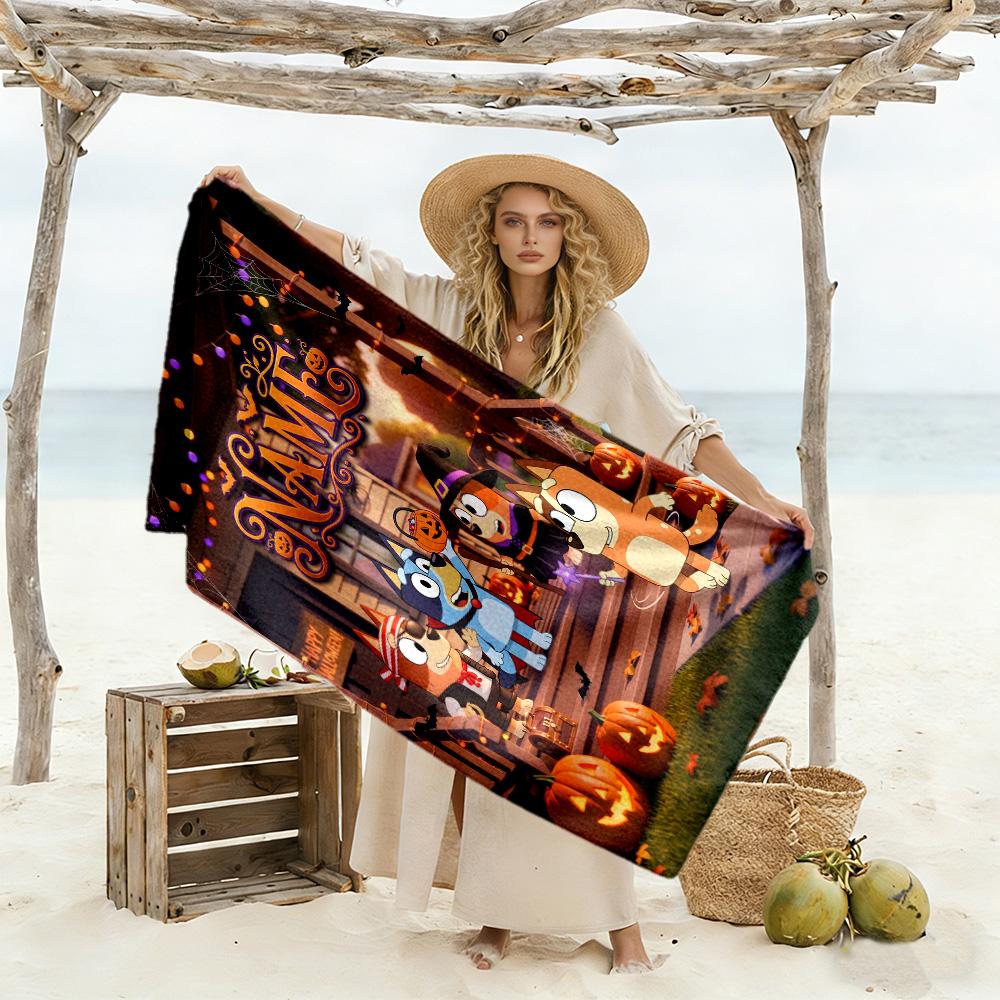Halloween Party Invitation Customize Your Name Beach Towel High Absorbency & Quick-Dry Suitable for Sports Travel Swimming Yoga Bathroom Beach And Poo