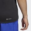 Adidas Fitted Crew Neck Logo Print Short Sleeve T-Shirt Men Tops Black IC7421
