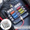 4/6 Way Car Boat Fuse Box DC 32V Circuit Standard Blade Fuse Block LED Warning Indicator Car Marine Waterproof Fuse Box Bracket
