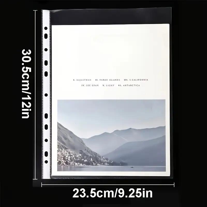 50 Heavy-Duty A4 Plastic File Folders with 11 Holes, Document Organizer, Compatible with 3-Ring Binders, Suitable for Office