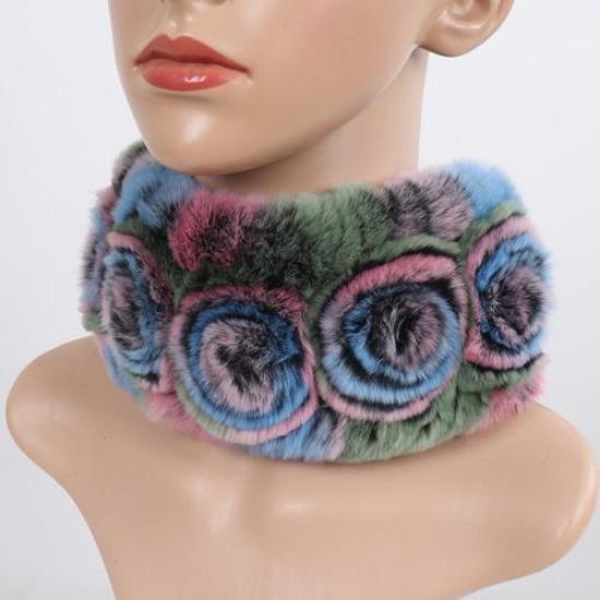 

Зимний теплый комплект шапка и шарф из натурального меха для женщин, вязаный мягкий комплект шапка и шарф из натурального кролика рекс, натуральный мех кролика рекс Elasticity