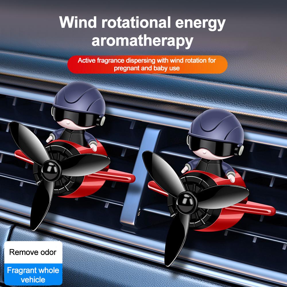1PC Désodorisant de Voiture Parfum Clip Style Astronautes Aromathérapie de Voiture Ventilateur LED Diffuseur d'Arôme de Parfum Désodorisant Sortie d'Air Automatique Décoration Automobile