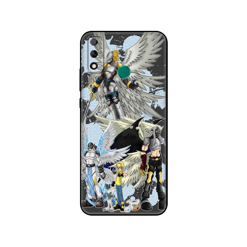 Schwarze TPU-Hülle für Huawei Y9S Y6S Y8S Y5P Y7P Y8P Hülle für Huawei Y5 lite Prime 2018 Y6 2019 Cover Japanisches Anime Digimon