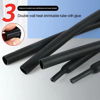 3:1 10 Meter Schwarzer Polyolefin Schrumpfschlauch Hitzeschrumpfschlauch Draht Kabel Isolierhülse Schlauch Innendurchmesser 12,7 mm Drahtverbinder Schutz