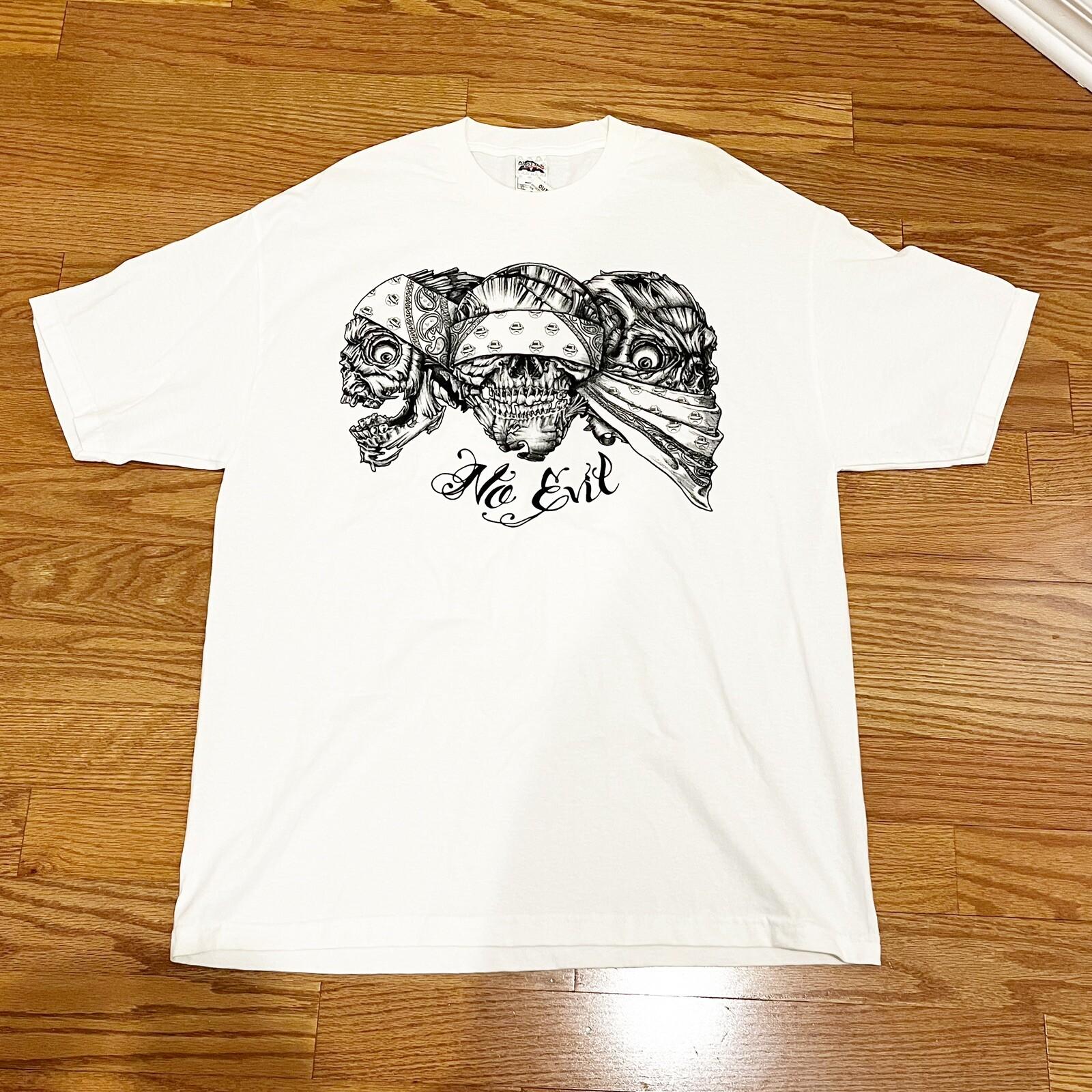 Alstyle Skull Head No Evil, See No Evil, Hear No Evil, Talk No Evil, Size XL S