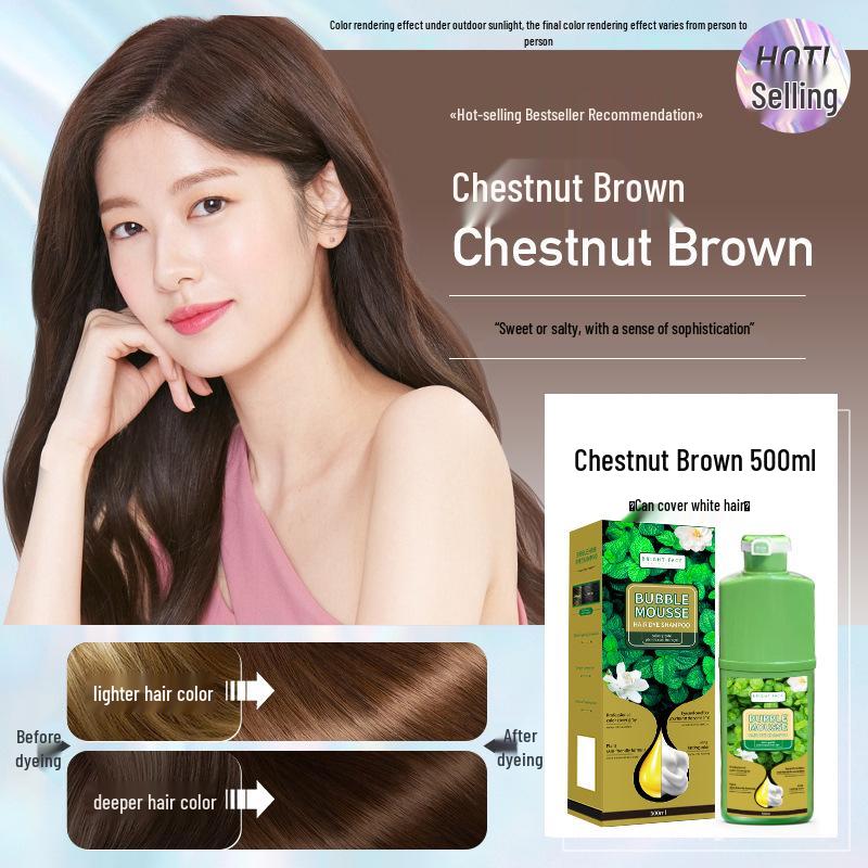 500ML Bubble Green Plant Hair Dye Cream - No Scalp Stains