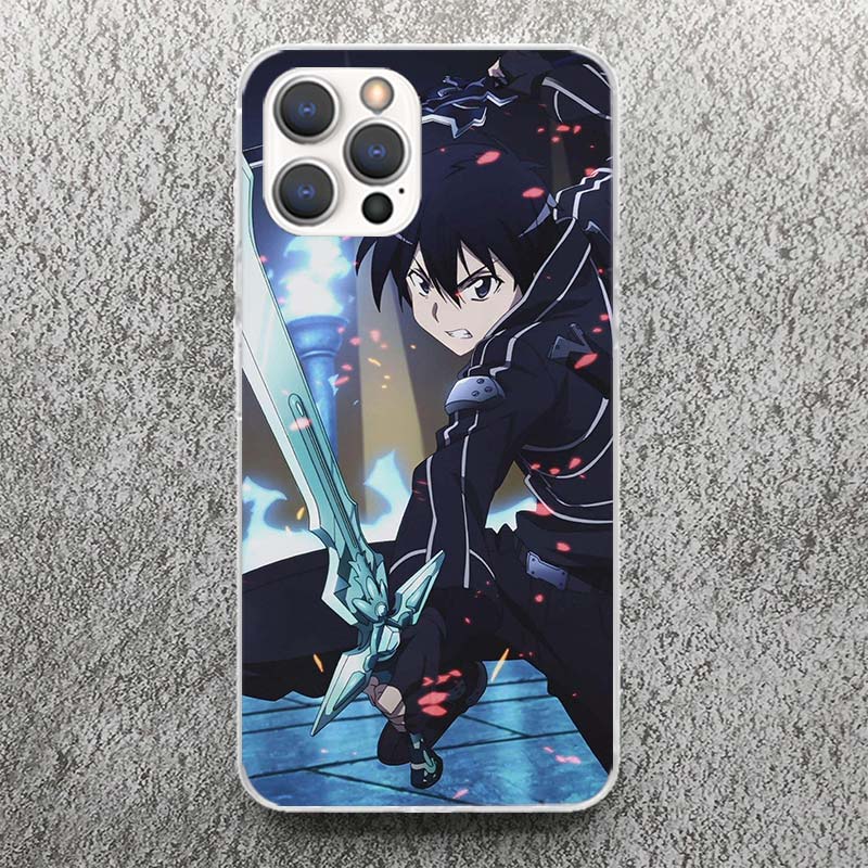 Sword Art Online Anime Phone Case For iPhone 17 16 15 14 13 12 11 Pro Max Mini Plus Air 7 SE 8 Soft Silicone Print Shell Funda F