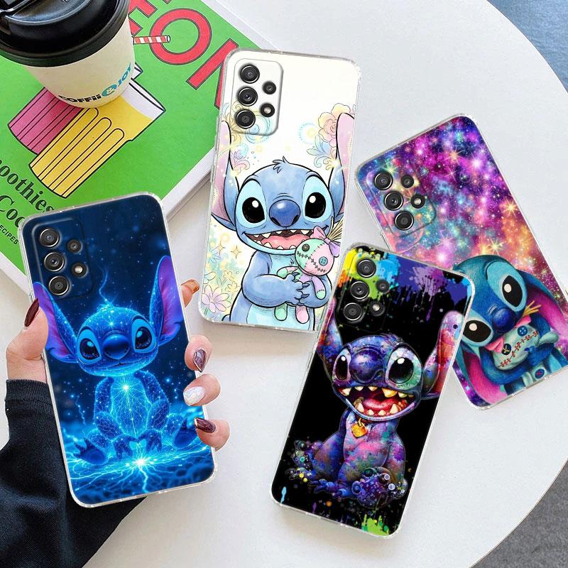Clear Case For Samsung Galaxy A57 A37 A56 A36 Cases A55 A54 A35 A26 A07 A17 A16 A06 A34 A15 Soft Shockproof Cover Disney Stitch