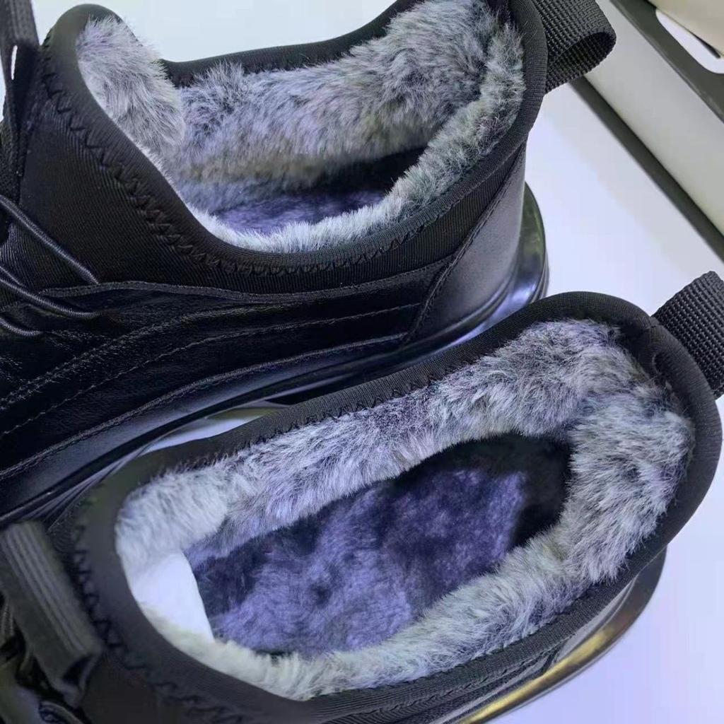 Winter Herren- und Damen-Paar-Baumwollschuhe, schwarze runde Zehenpartie, warm, einfarbig, Punkt-Samt, verdickte leichte Sohle, warme Herrenschuhe