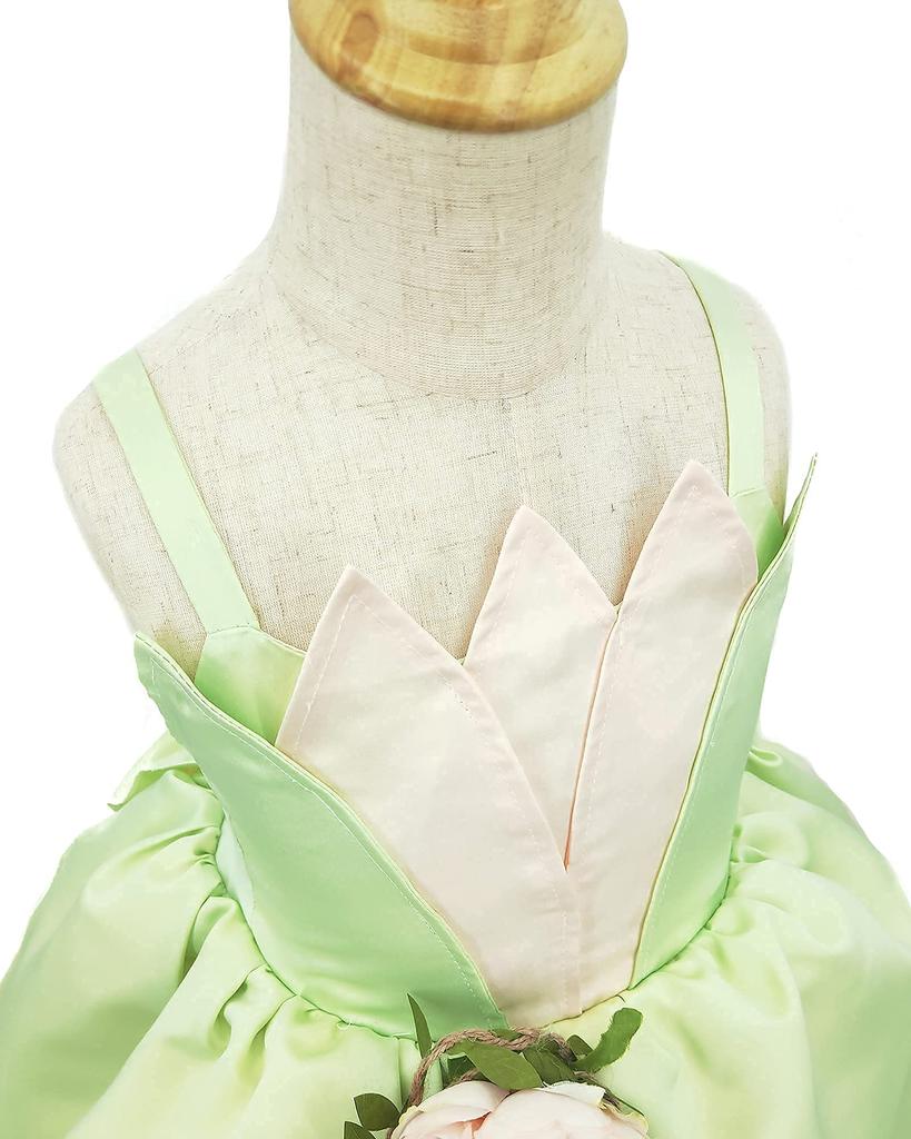 Princess and the Frog Princess Tiana Frog Princess and Frog King Floral Cosplay Event School Stage School Recital [TYHTYM] Dress, Dress, Costume,