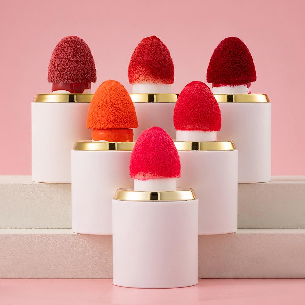 Lip and Cheeks Rouge Blush Liquid Portable Facial Nude Sexy Matte Big Head Brush Contouring Liquid Blush Pink Lipstick Face Makeup