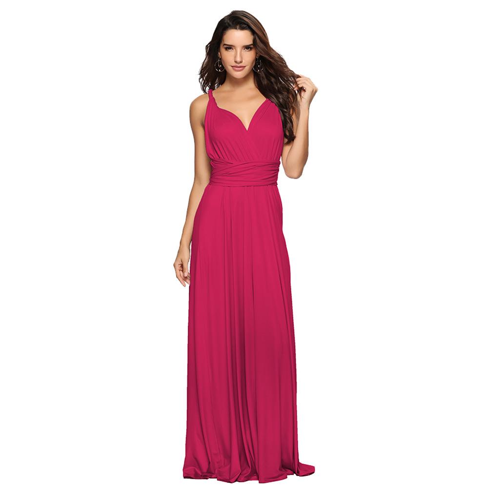 Sexy rückenfreies Modefrauen-langes Kleid ärmelloses lässiges Party-Abendkleid