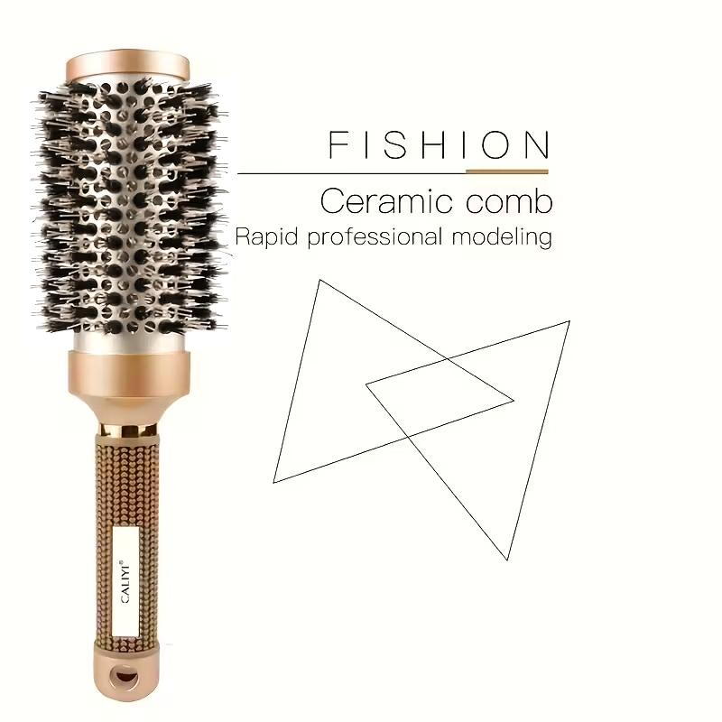 4 Größen Wärmeleitfähige Aluminium-Bürste für Volumen, Locken und Styling mit Luftschlitzen, Thermische Keramik-Wildschweinborsten-Haarbürste