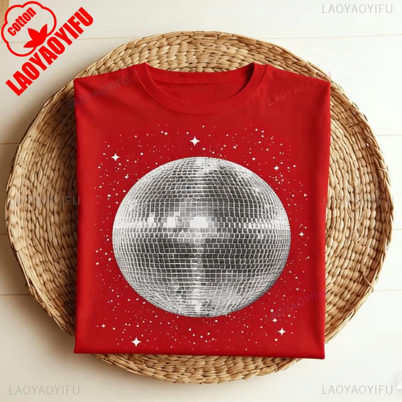 Black and White Disco Ball Club Vintage Retro Tee DJ Party Night Club Outfit 80s 90s 1980s 1990s Disco Ball TShirt Dance Gifts S