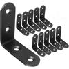 10Pcs 2"x2" Cast Iron L Bracket, Heavy Duty 90° Corner Brace for Shelves Cabinet Bed Furniture