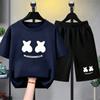 Fashion Kids T-shirt Shorts Set Fun Letter Printed Short Sleeve Tops Shorts 2pcs Summer Boy Girl's Outdoor Casual T-shirt Sets