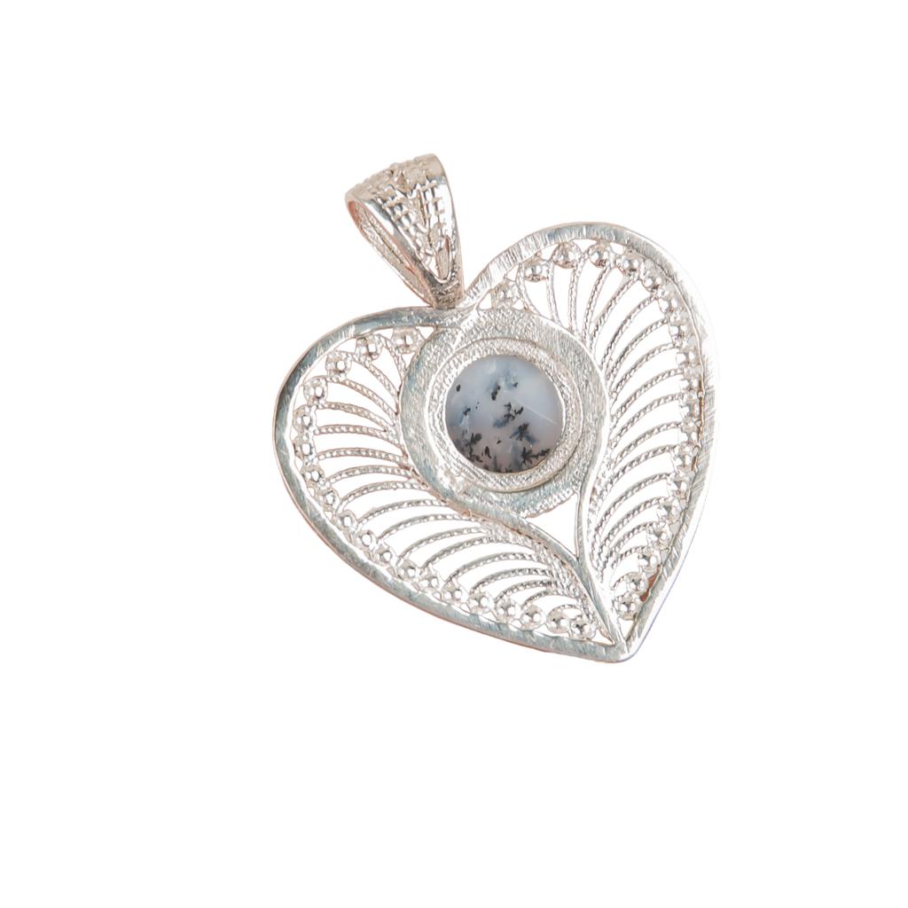 Rare Dendritic Opal Gemstone 925 Sterling Silver Jewelry Fashionable Pendant1.4" CP-15-20