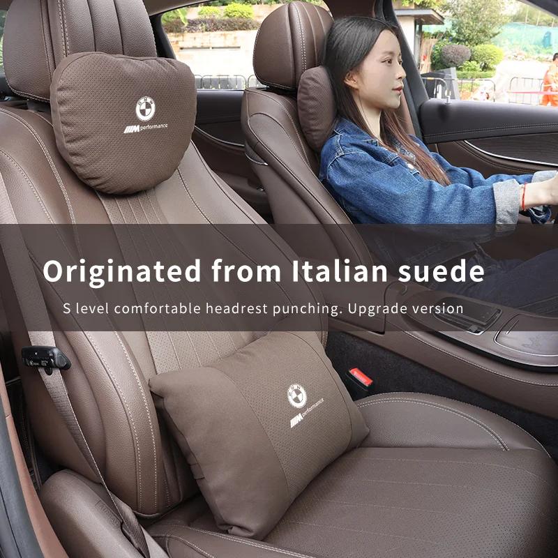 XZXCK1 For BMW New 2025 Car Headrest Neck Support Seat Lumbar Cushion Neck Pillow For BMW M Performance E39 E46 E60 E65 E90 F10 F20 F30